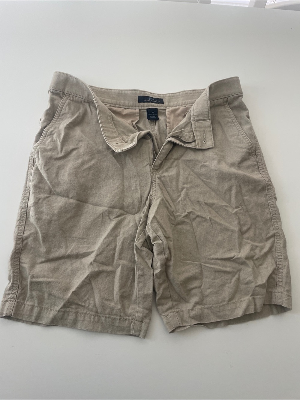 Marc Anthony Men's Flat Front Shorts in Beige